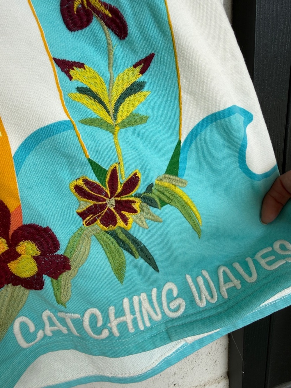 NWT Anthropologie Celandine Catching Waves Poncho Hooded Cover-Up Size Small - Picture 7 of 14